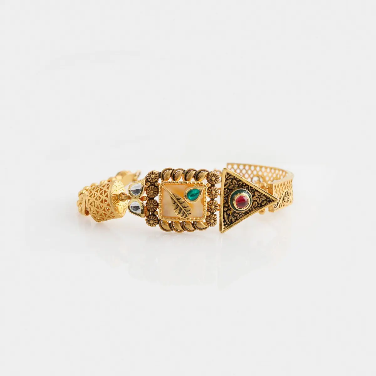 Amazing Gold Ladies Bracelete with Beautiful Multicolour Peacock Design