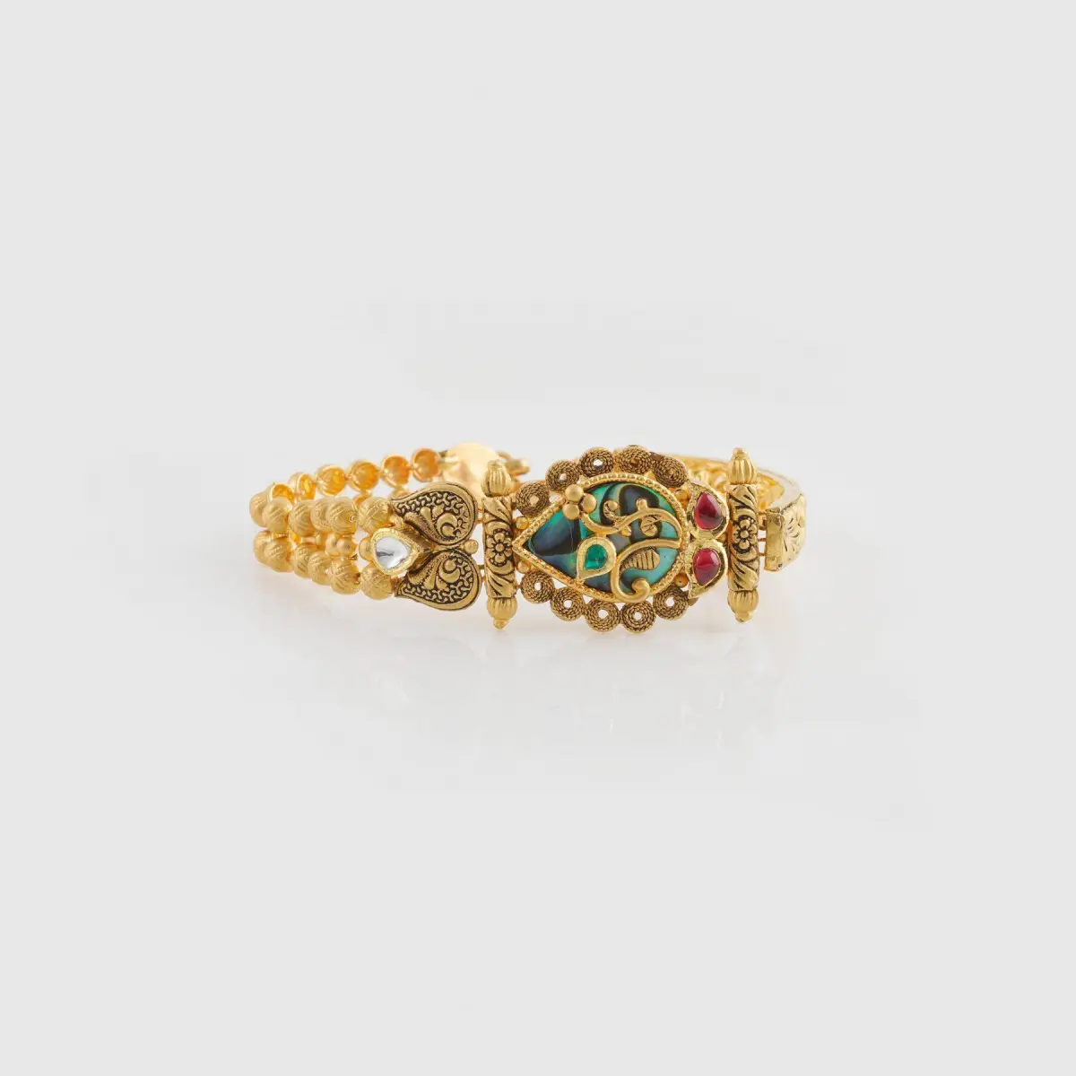 Beautiful Gold Antique Bracelete for Ladies with Flowers Design