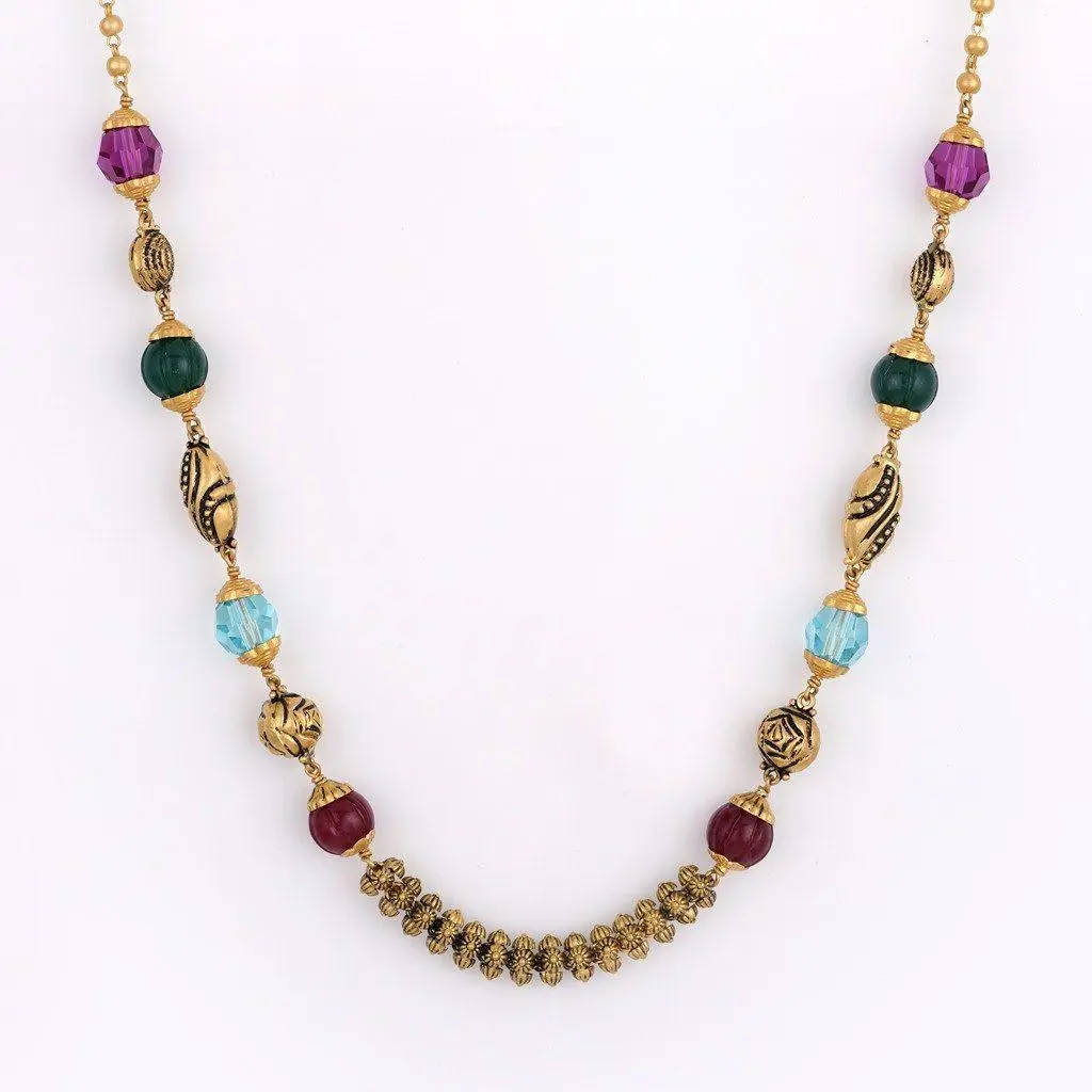 Gold Antique Matar Mala with Beautiful Pearls