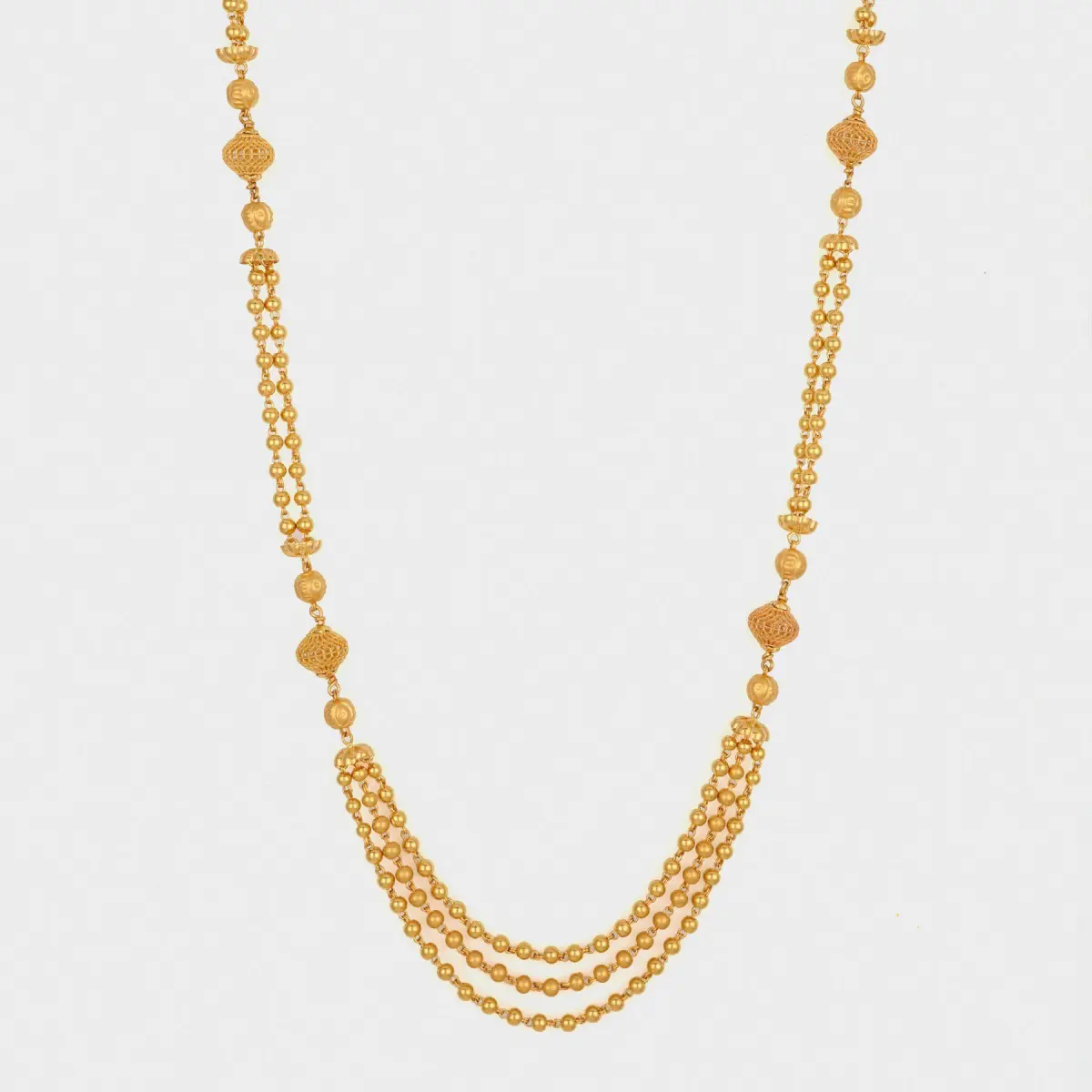 916 Hallmark Gold Multi Layer Matar Mala with Beautiful Design