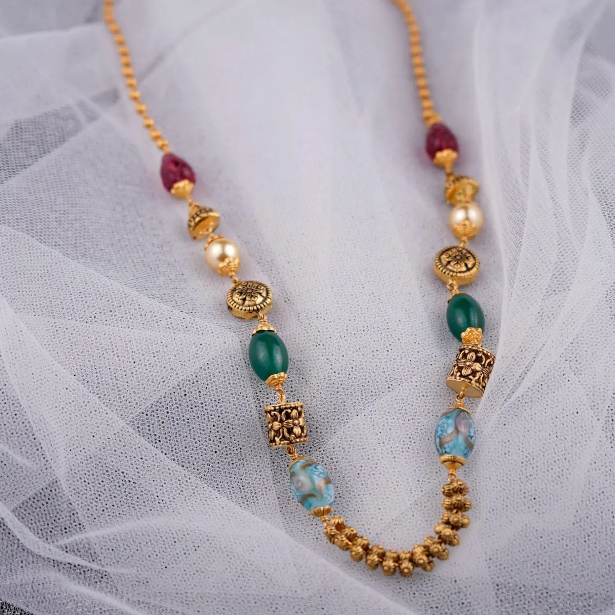 Elegant Gold Matar Mala with Beautiful Design