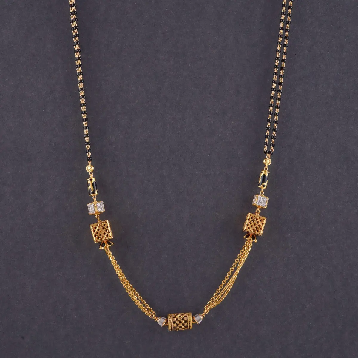 Elegant Gold Small Mangalsutra for Ladies in Beautiful Round Shape Design