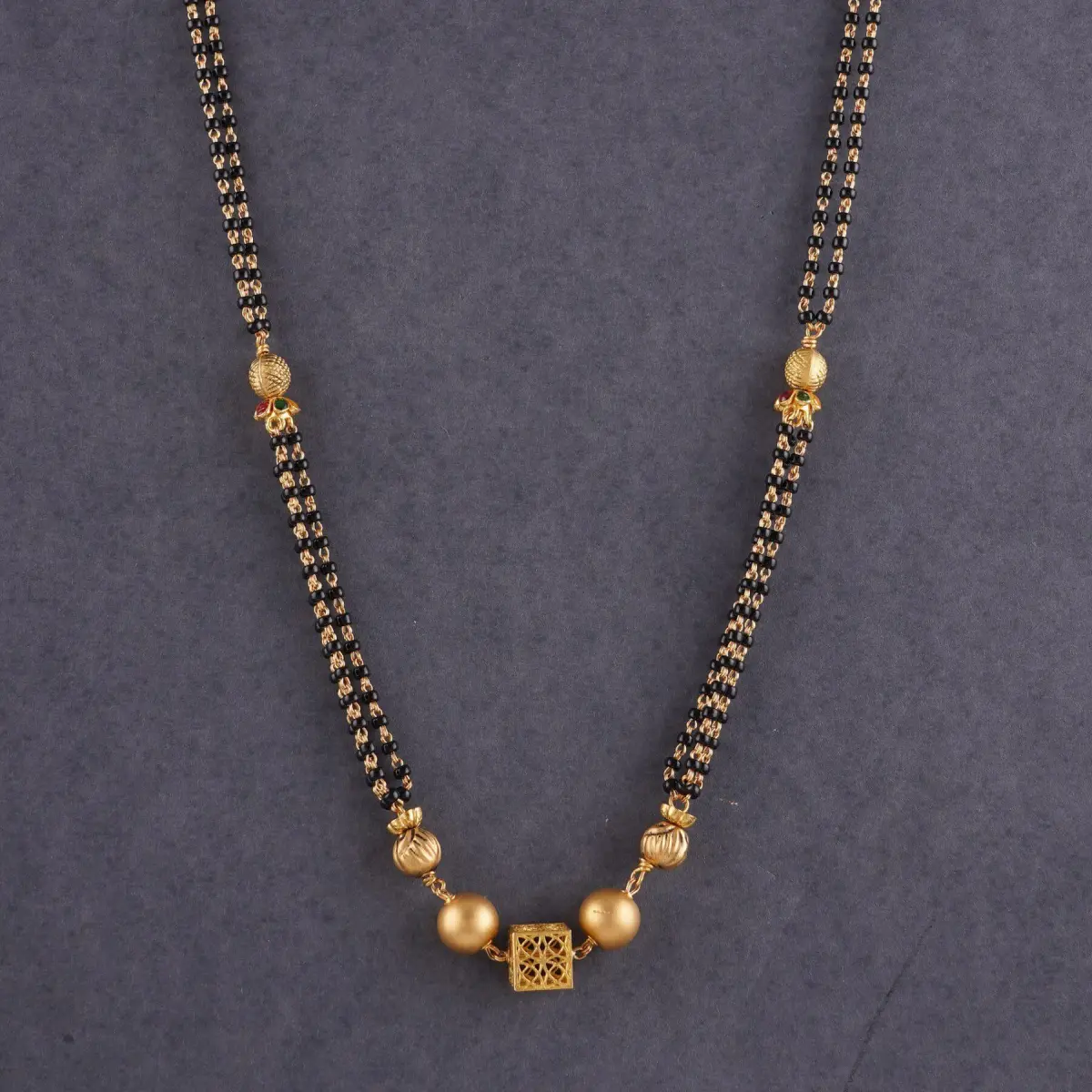 Fancy Gold Small Mangalsutra for Ladies in Round and Box Shape with Beautiful Design