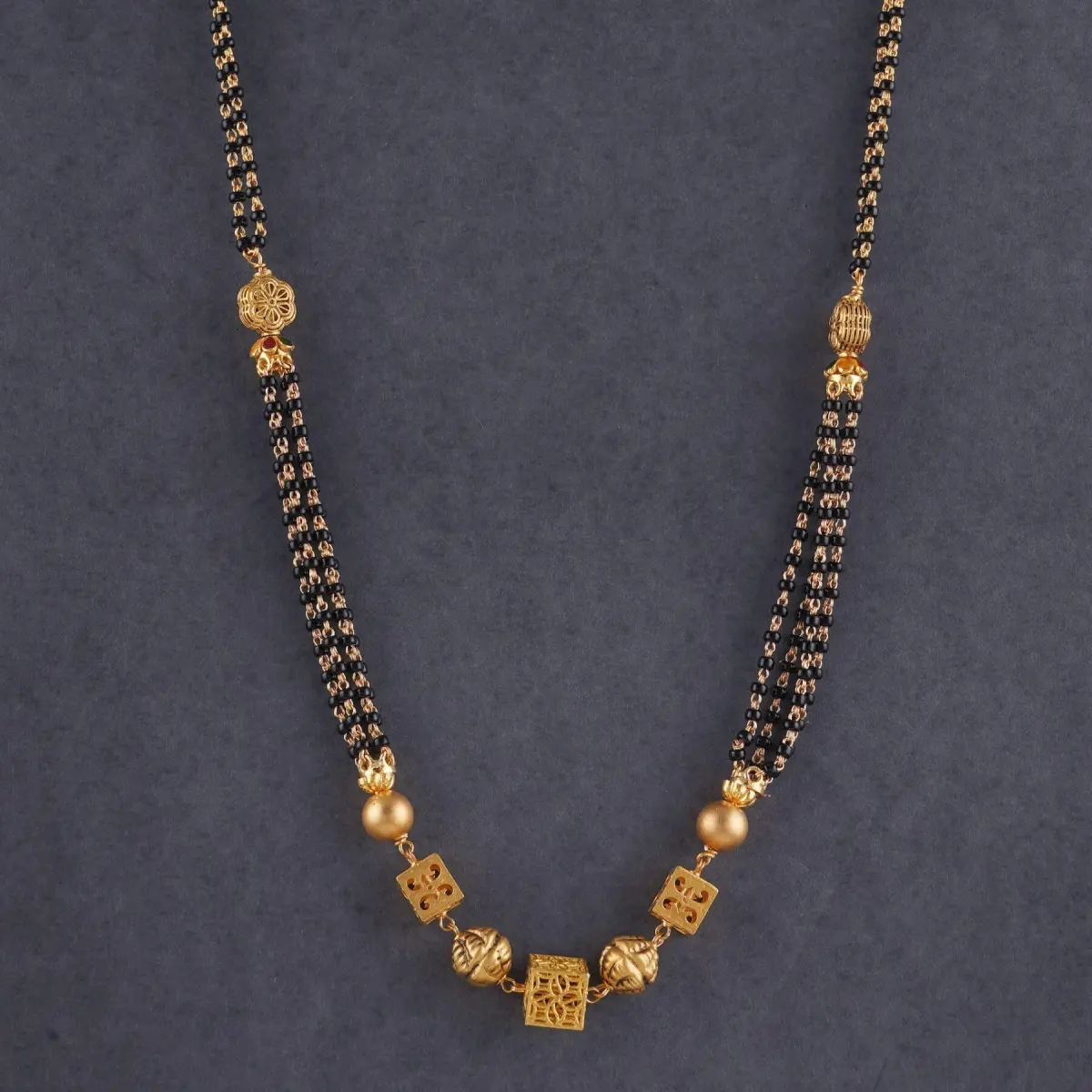 Gold Antique Small Mangalsutra for Ladies with Elegant Design