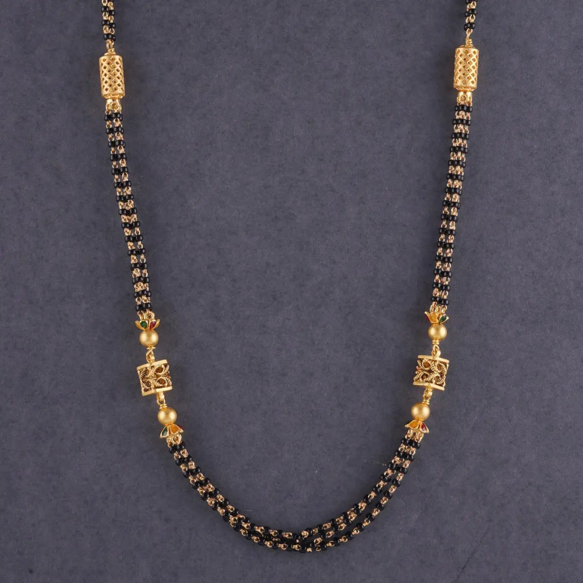 Amazing Gold Antique Small Mangalsutra for Ladies in Triangle Shape