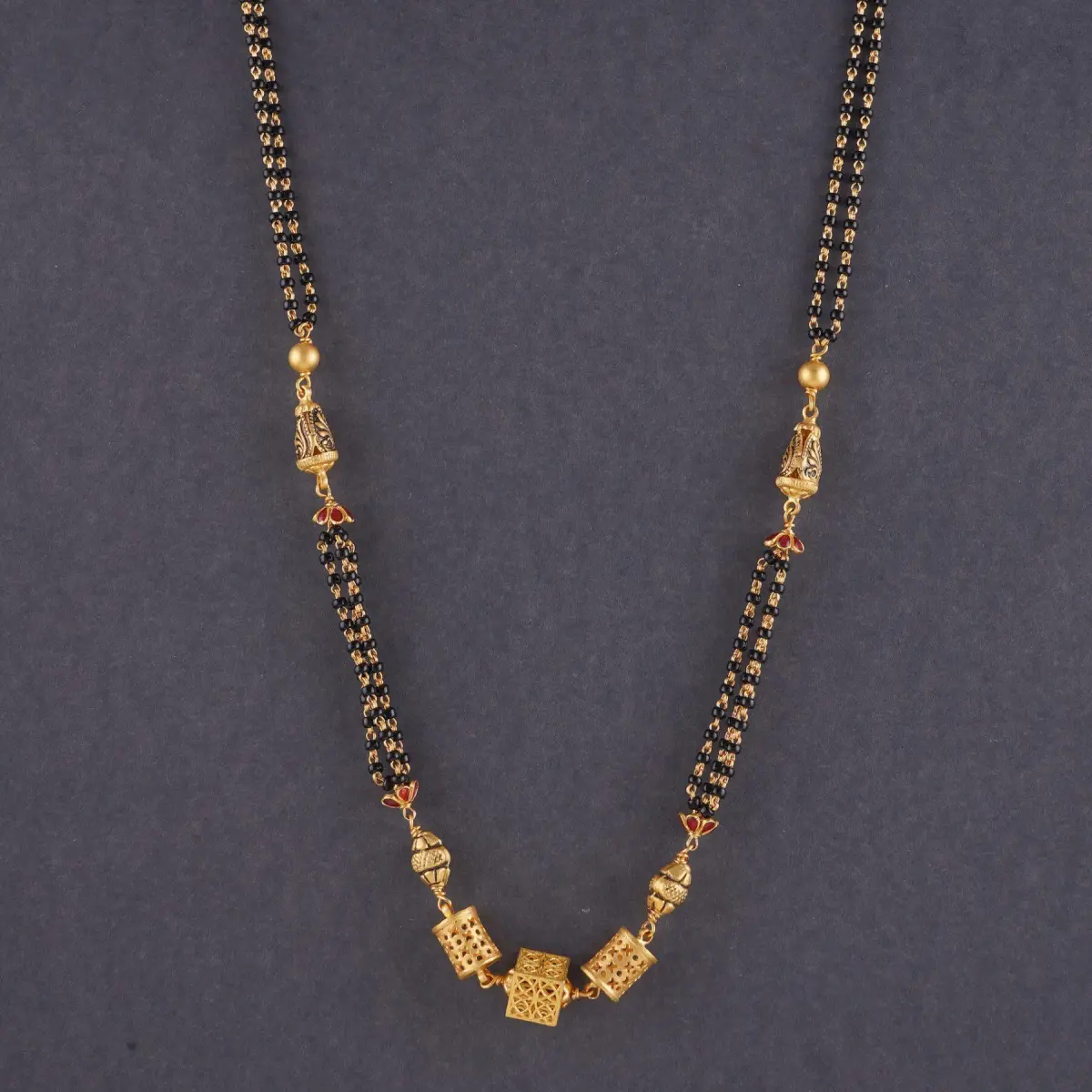 Amazing Gold Small Mangalsutra with Square Shape Design for Ladies