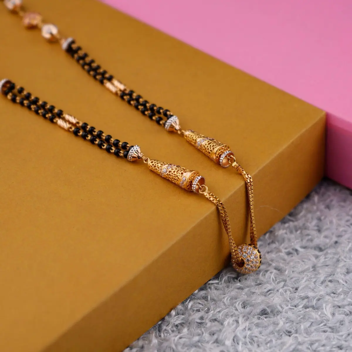 Elegant Gold Small Mangalsutra for Ladies in Beautiful Round Shape Design