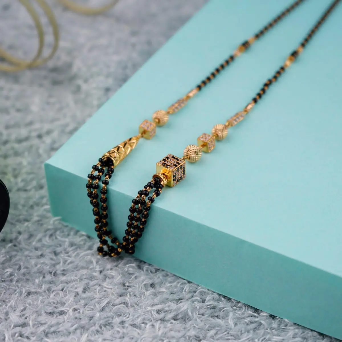 Fabulous Gold Small Mangal Suta with Elegant & Simple Design