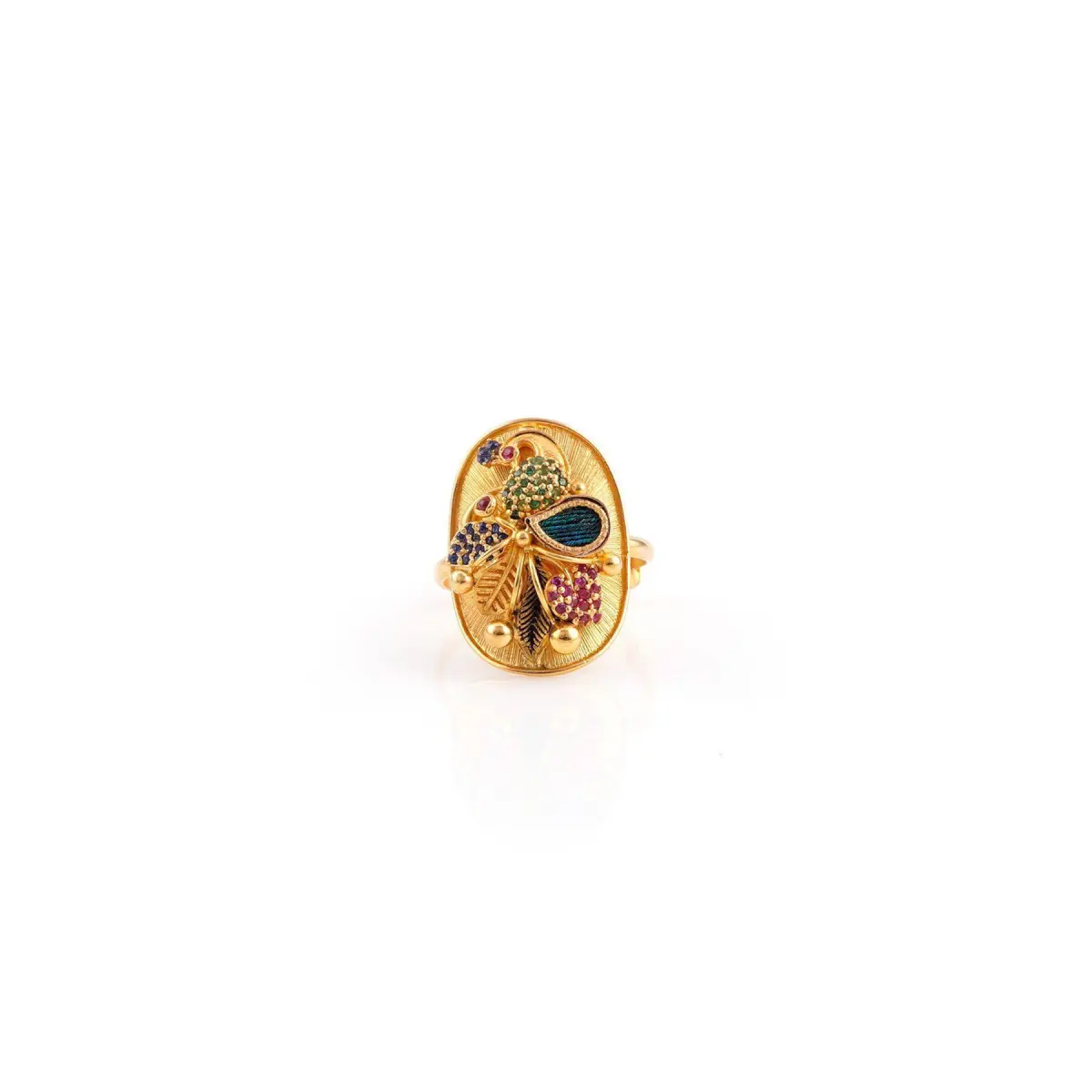 Elegant Gold Antique Ring with peacock Design for Ladies