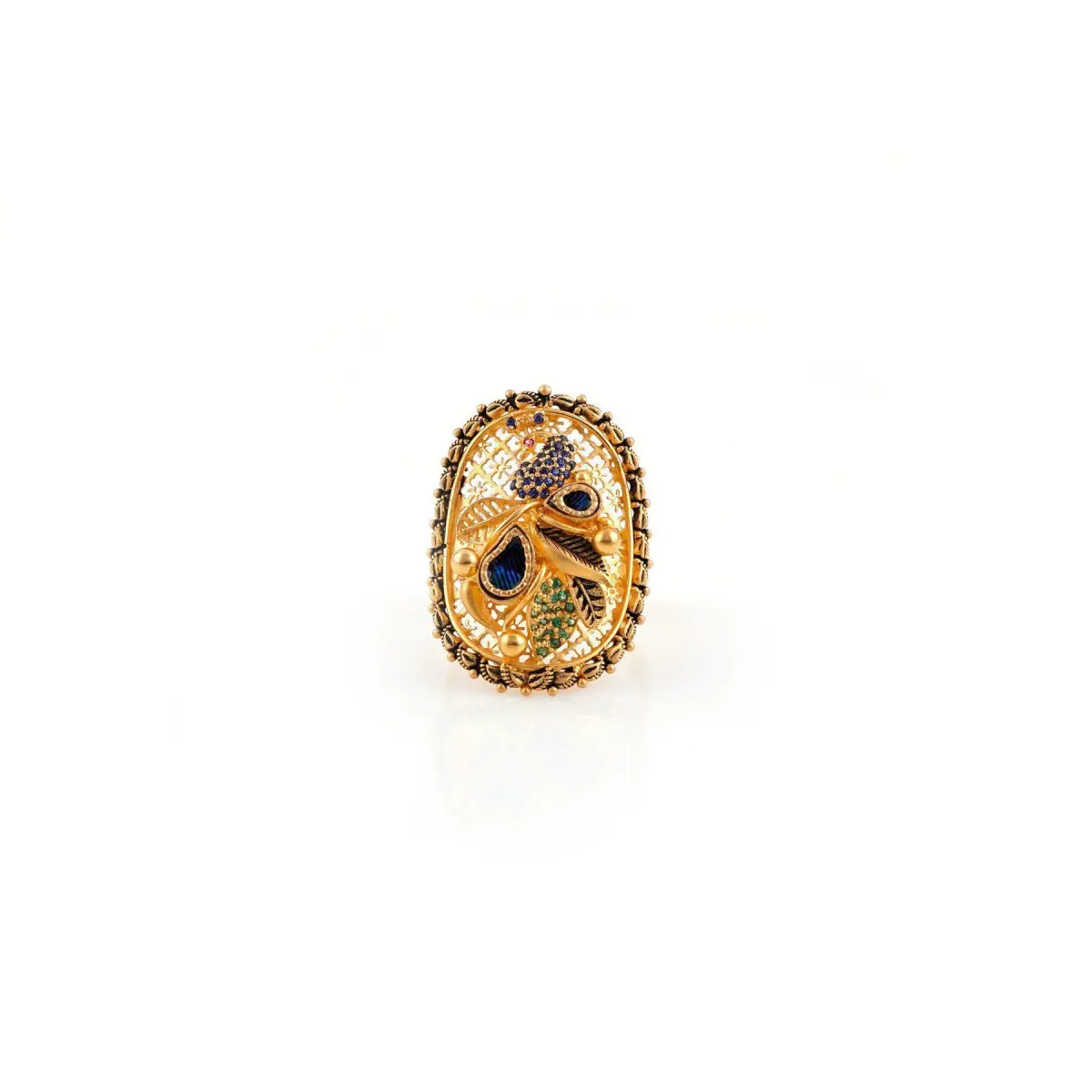 Amazing Gold Cocktail Ring for Ladies in Flower design