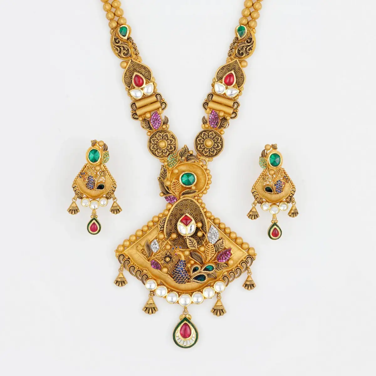 Adoreable Gold Antique Ranihar Set with Fabulous work & Design