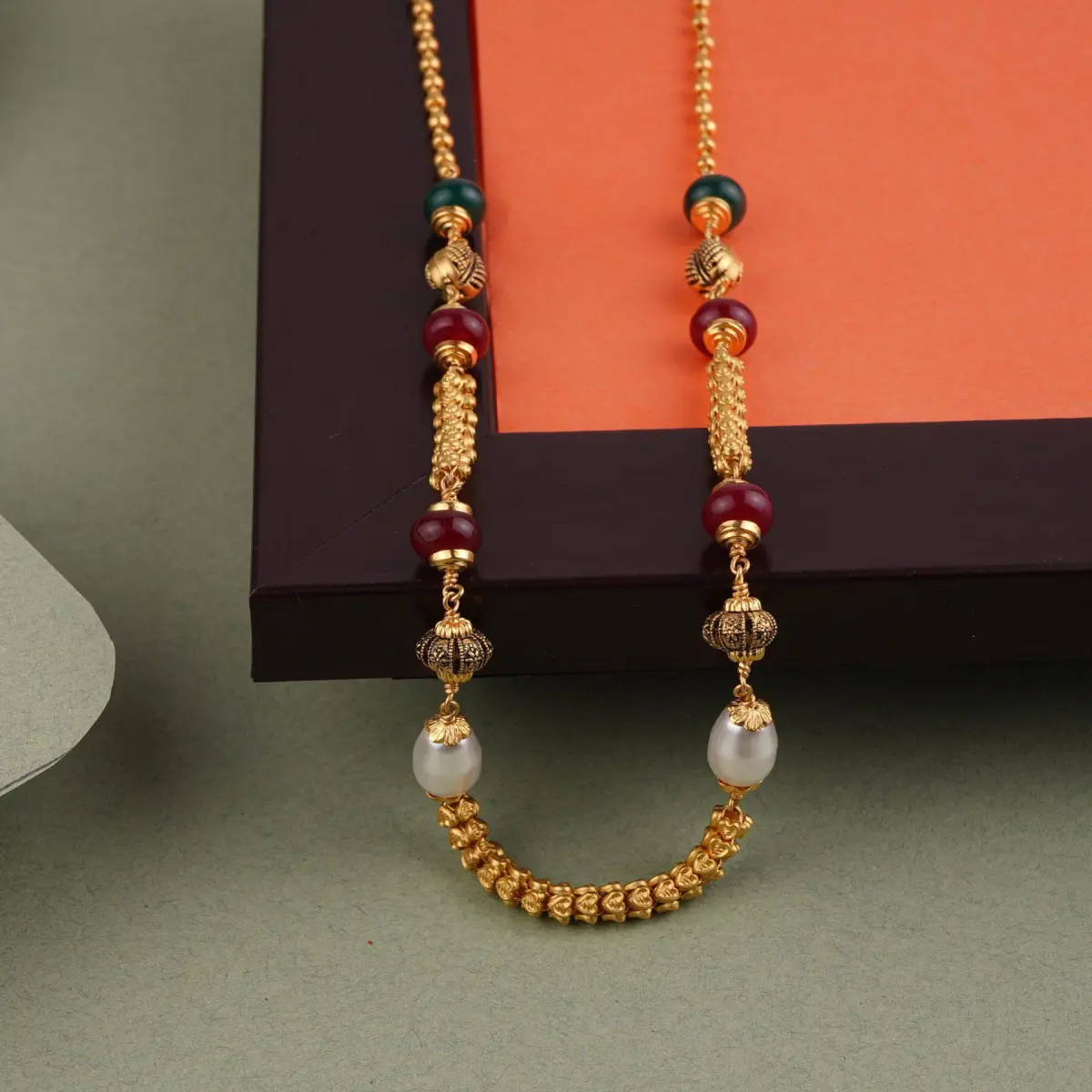 Gold Antique Fancy Matar Mala in Amazing design
