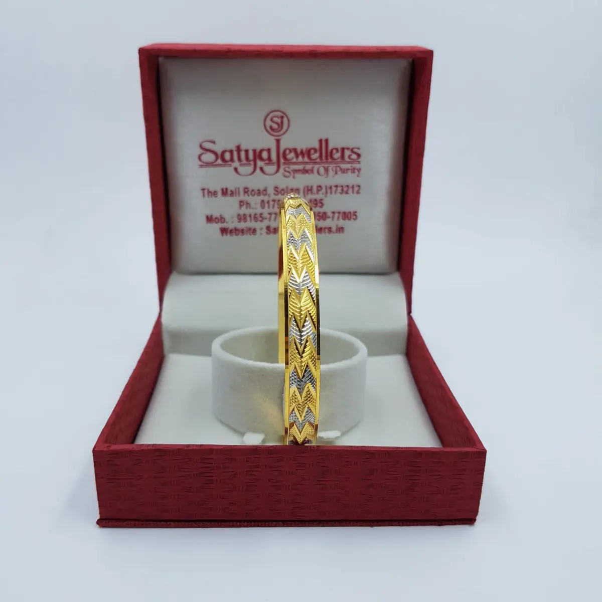 Adoreable Gold Gents Kara With Platinum Polish