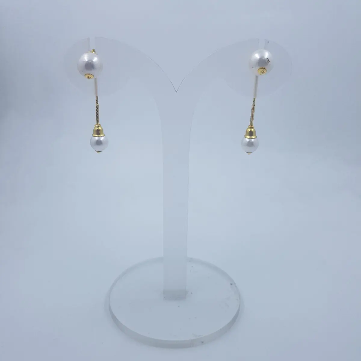 Gold Sui Dhaga/ Earrings For Women with White Pearls