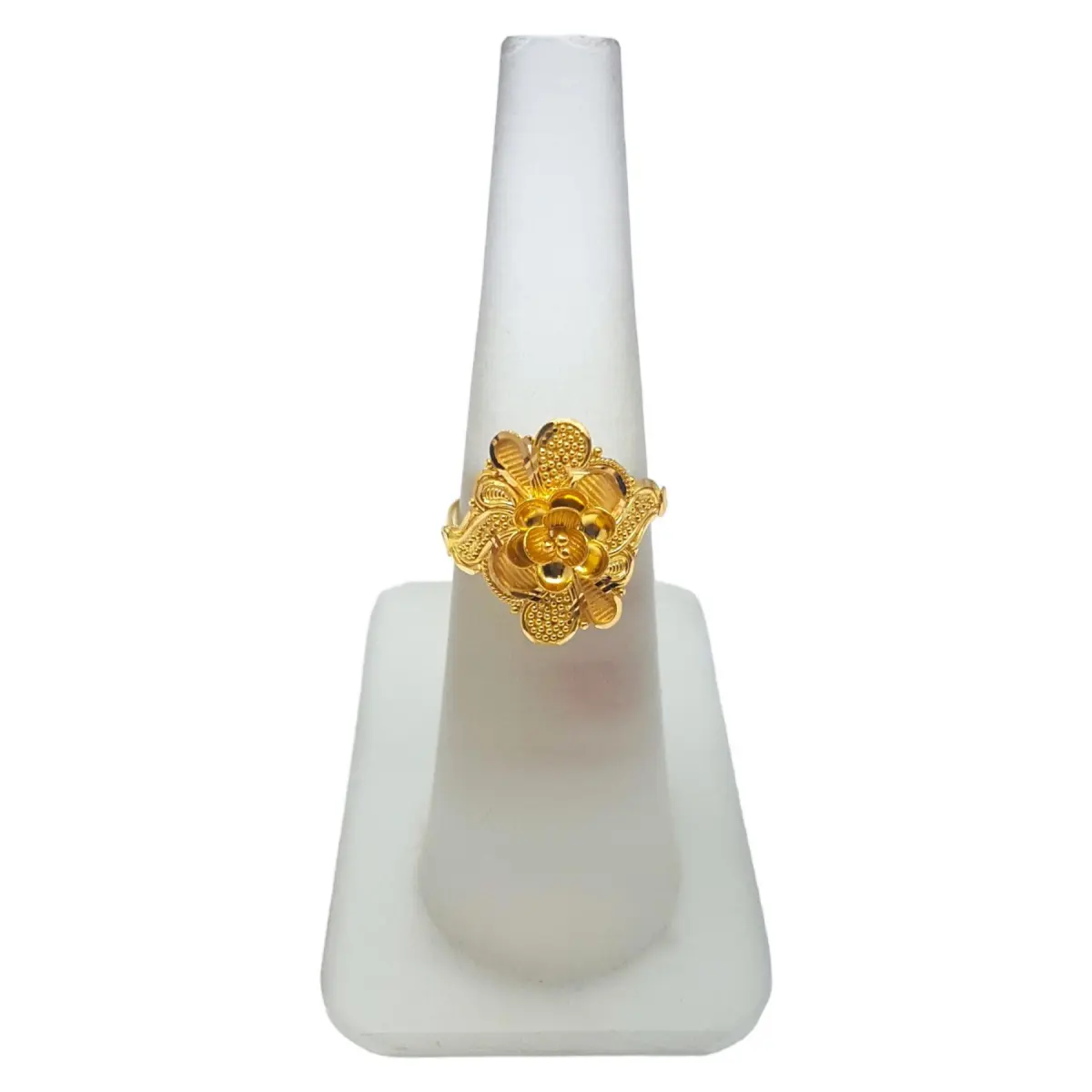 Floral Design Gold Adjustable Ladies Plain Ring