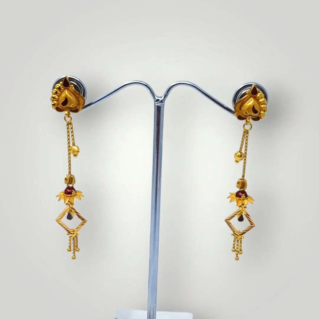Adoreable Ladies Gold Long Earrings in Amazing Design