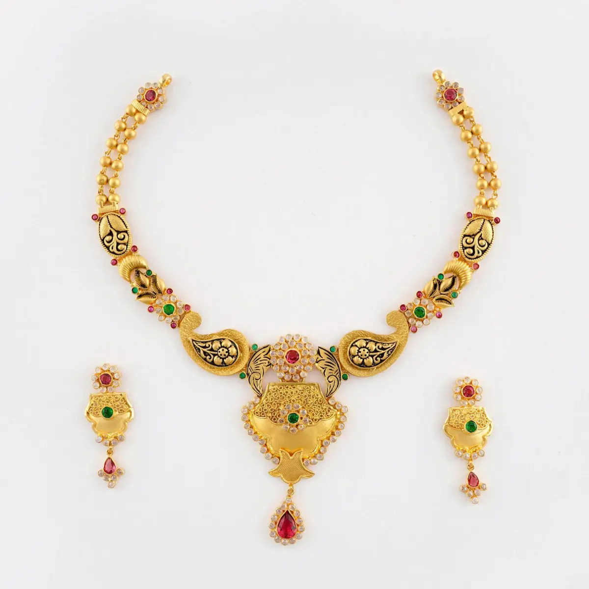 Amazing Gold Necklace Set with Fancy Design for Ladies