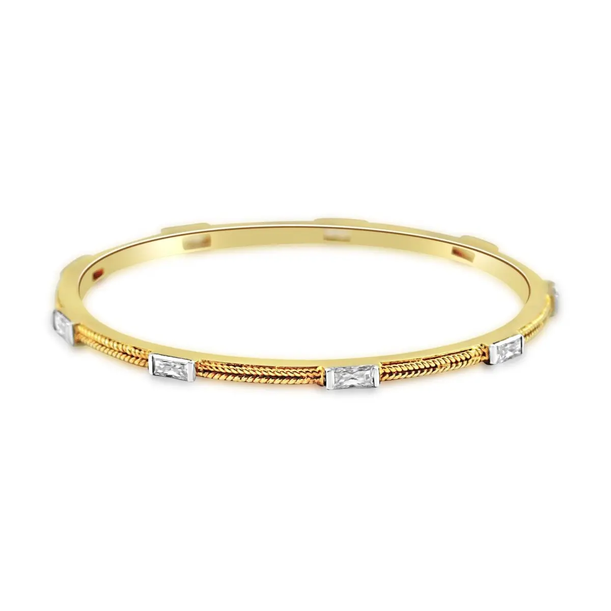 Custom made Beads 0.27 Pointer Moissanite Bangle by Solitairz Affair