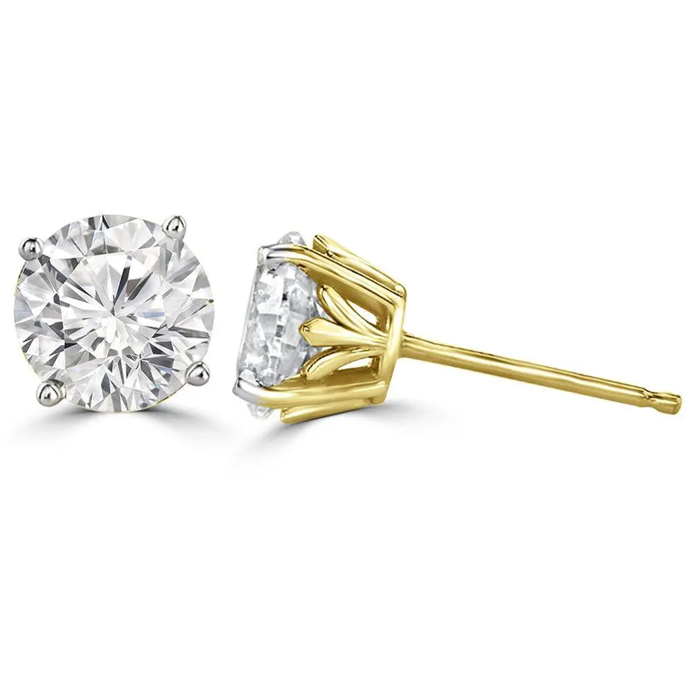 Custom Made Blooming Studs Moissanite Earrings by Solitairz