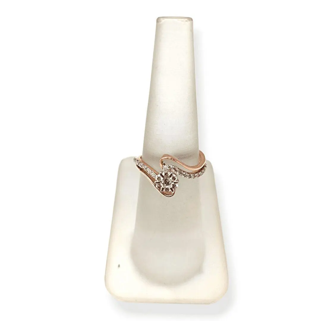 Unique Design Rose Gold Ladies Diamond Ring